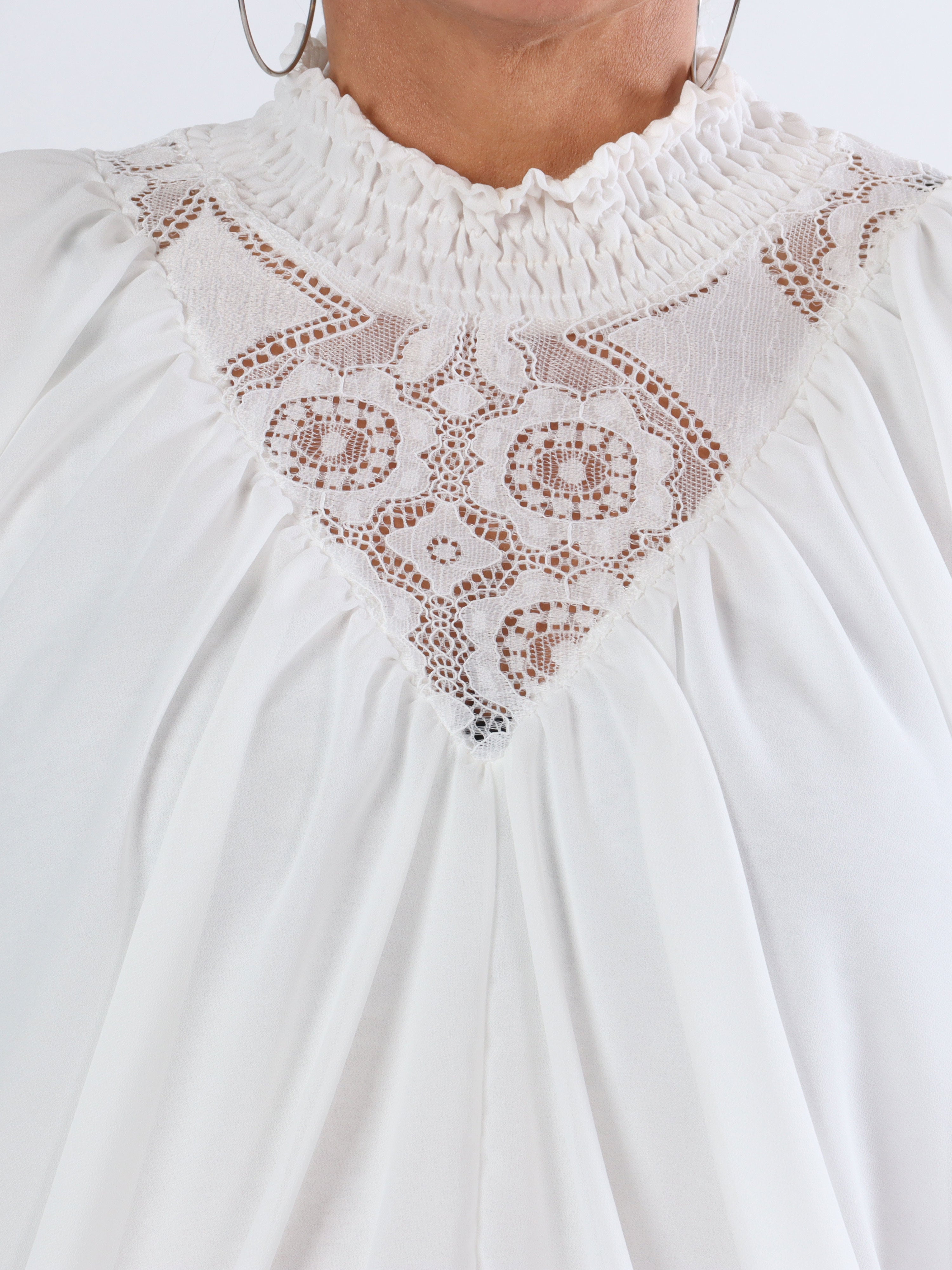 Edina - Fin plus size bluse med vidde ærmer